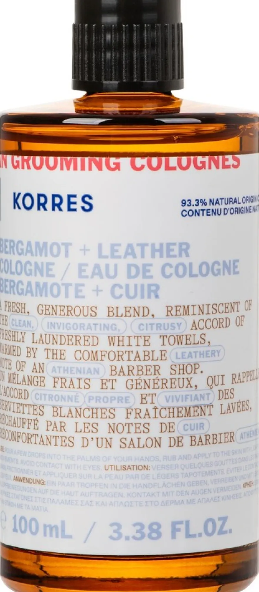 KORRES Bergamot & Leather Eau de Cologne 100ml