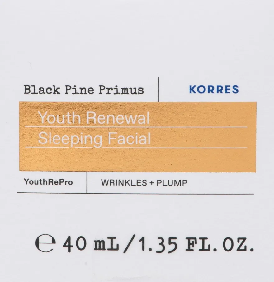 KORRES Black Pine Primus Youth Renewal Sleeping Facial yön yli hoitonaamio 40 ml