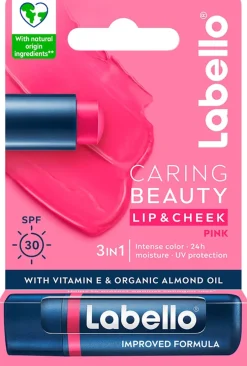Labello 4,8g Caring Beauty Pink - sävyttävä voide huulille ja poskille