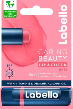 Labello 4,8g Caring Beauty Rose - sävyttävä voide huulille ja poskille