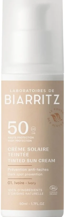 Laboratoires de Biarritz Sävyttävä aurinkovoide kasvoille SPF50 Ivory 50ml