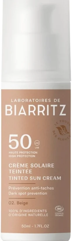 Laboratoires de Biarritz Sävyttävä aurinkovoide kasvoille SPF50 Beige 50ml