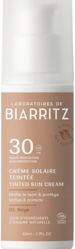 Laboratoires de Biarritz Tinted Sun Cream Sävytetty Aurinkovoide Kasvoille SPF30 Beige 50ml