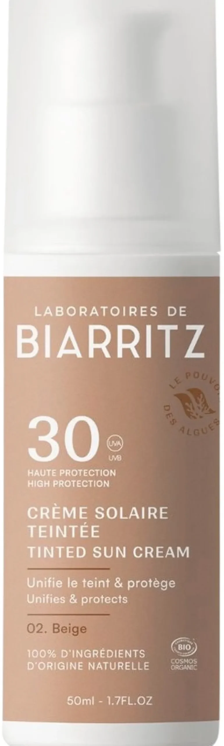 Laboratoires de Biarritz Tinted Sun Cream Sävytetty Aurinkovoide Kasvoille SPF30 Beige 50ml