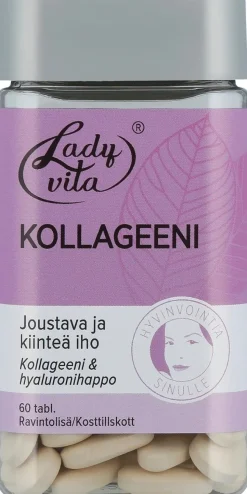 Ladyvita Kollageeni ravintolisä Kollageeni-hyaluronihappo-vitamiinitabletti 60 tabl