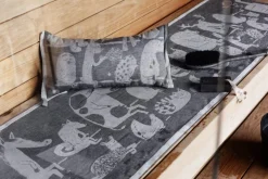 Lapuan Kankurit Eläinten sauna laudeliina 46x150 cm valko-musta