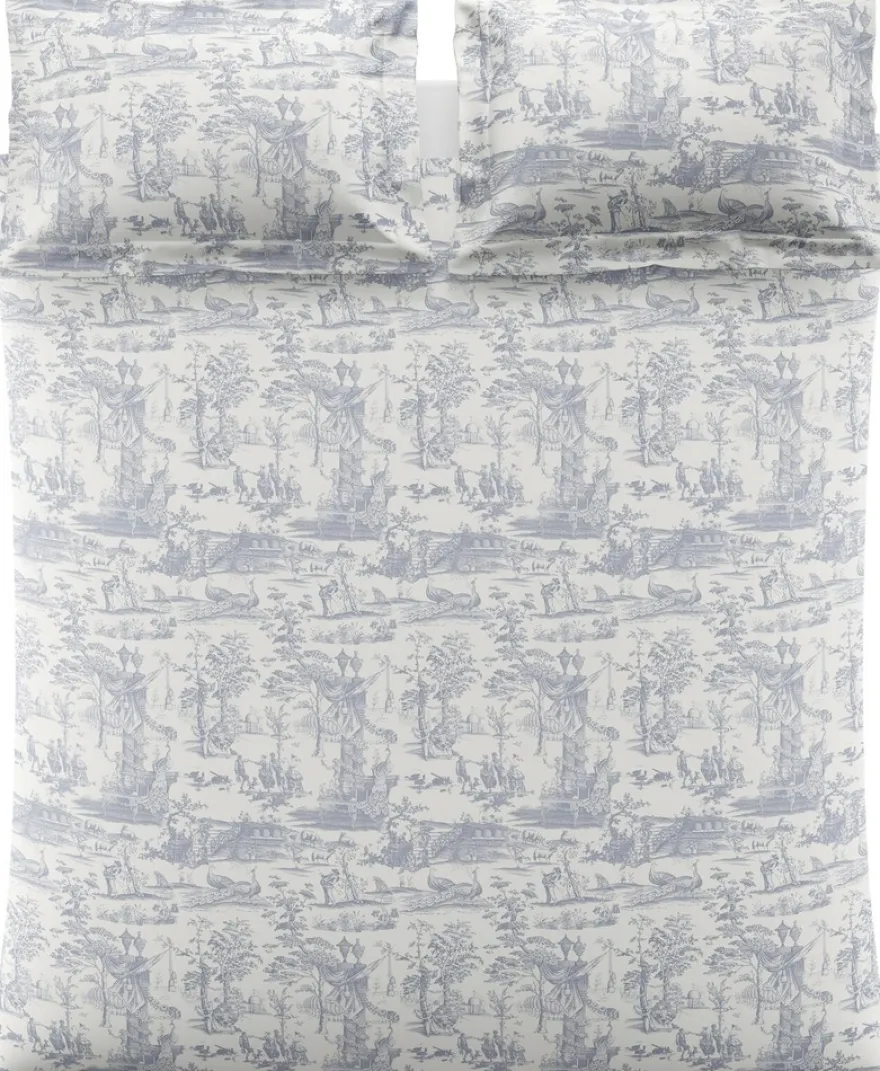 Laura Ashley Braysmith Toile satiinipussilakanasetti 150x210+50x60cm sininen