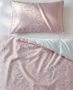 Laura Ashley Rowsham Garden satiinipussilakanasetti 150x210+50x60cm pinkki