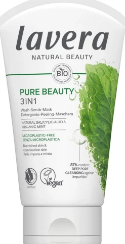 lavera Pure Beauty 3IN1 puhdistus, kuorinta ja naamio 125 ml