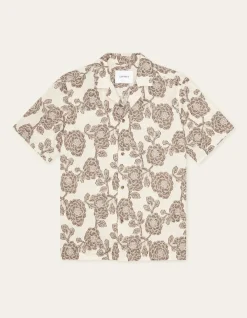 Les Deux Lesley Flower Jacquard lyhythihainen kauluspaita