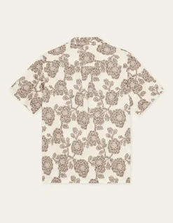 Les Deux Lesley Flower Jacquard lyhythihainen kauluspaita