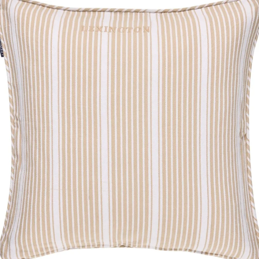 Lexington Classic raidallinen tyynynpäällinen 50x50cm beige/valkoinen