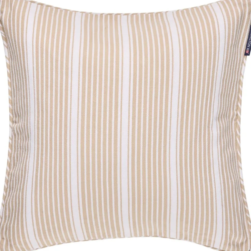Lexington Classic raidallinen tyynynpäällinen 50x50cm beige/valkoinen