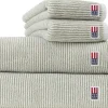 Lexington Original kylpypyyhe 1500x150 cm valkoinen/vintage green stripe