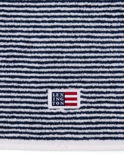 Lexington Original kylpypyyhe 100x150 cm valkoinen/navy stripe