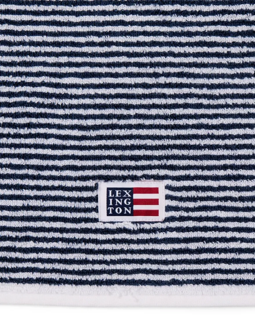 Lexington Original kylpypyyhe 100x150 cm valkoinen/navy stripe