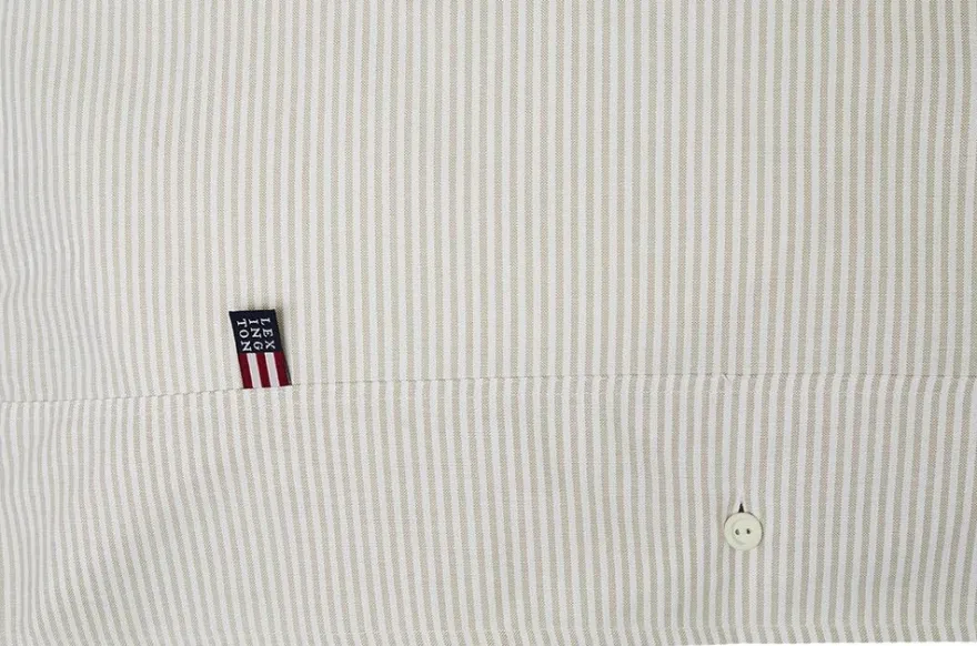 Lexington Pin Point pussilakana harmaa/valkoinen 150x210cm