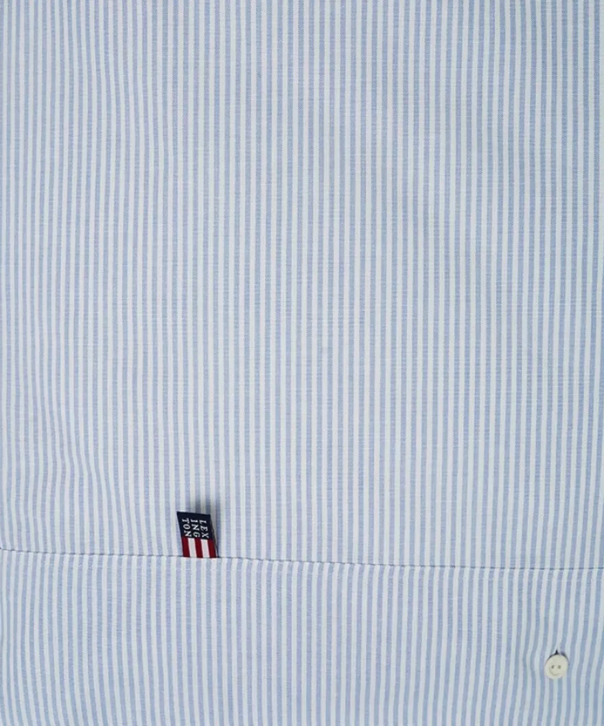 Lexington Pin Point pussilakana sininen/valkoinen 220x220cm