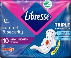 LIBRESSE yöside Maxi+ Goodnight Wing 10 kpl