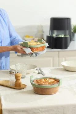 Lékué Air Fryer lasiastia pyöreä