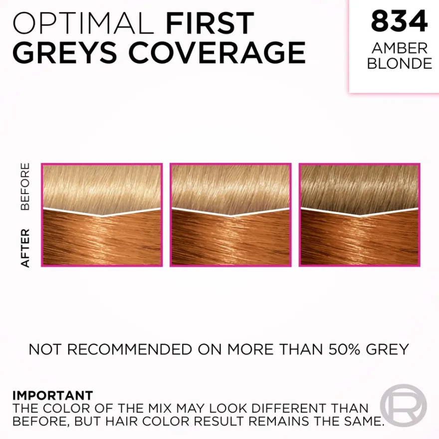 L'Oréal Paris Casting Crème Gloss 834 Amber Blonde Luonnonvaalea Kuparikulta kevytväri 1kpl
