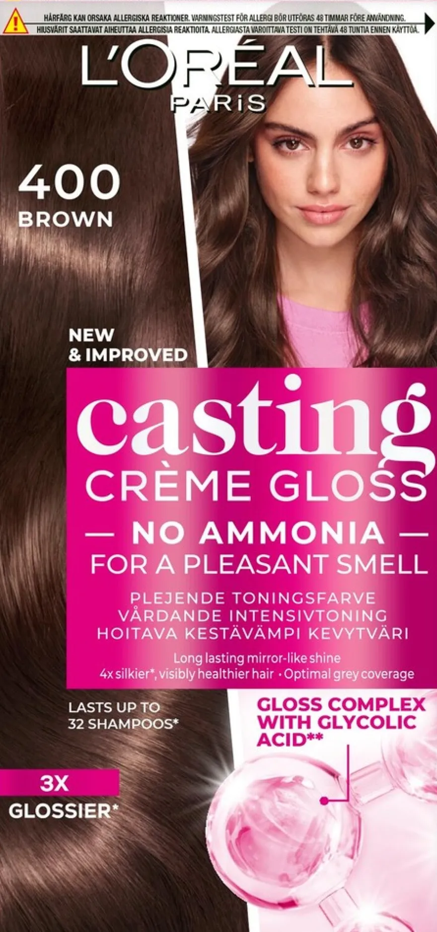 L'Oréal Paris Casting Crème Gloss 400 Brown Keskiruskea kevytväri 1kpl