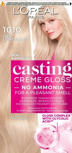 L'Oréal Paris Casting Crème Gloss Glossy Blonds 1010 Iced Light Blonde Kirkas Tuhkanvaalea kevytväri 1kpl