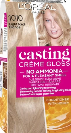 L'Oréal Paris Casting Crème Gloss Glossy Blonds 1010 Iced Light Blonde Kirkas Tuhkanvaalea kevytväri 1kpl