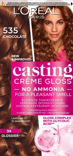 L'Oréal Paris Casting Crème Gloss 535 Chocolate Mahonkinen Kullanruskea kevytväri 1kpl