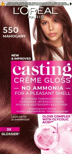 L'Oréal Paris Casting Crème Gloss 550 Mahogany Mahonginruskea kevytväri 1kpl
