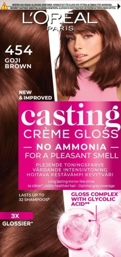 L'Oréal Paris Casting Crème Gloss 454 Goji Brown Kuparinen mahonginruskea kevytväri 1kpl