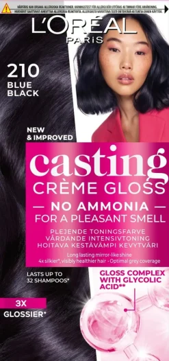 L'Oréal Paris Casting Crème Gloss 210 Blue Black semi-permanent hiusväri normaaleille hiuksille 1 pce