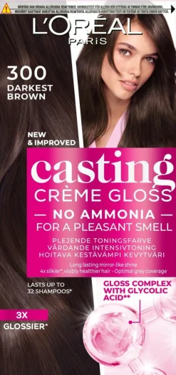 L'Oréal Paris Casting Crème Gloss 300 Darkest Brown Tummanruskea kevytväri 1kpl