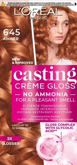 L'Oréal Paris Casting Crème Gloss 645 Amber Kastanjanruskea kevytväri 1kpl