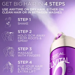 L'Oréal Paris Elvital Collagen Lifter Big Hair Day Refreshing Volume Spray ohuille ja latteille hiuksille 200 ml