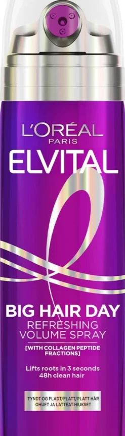 L'Oréal Paris Elvital Collagen Lifter Big Hair Day Refreshing Volume Spray ohuille ja latteille hiuksille 200 ml