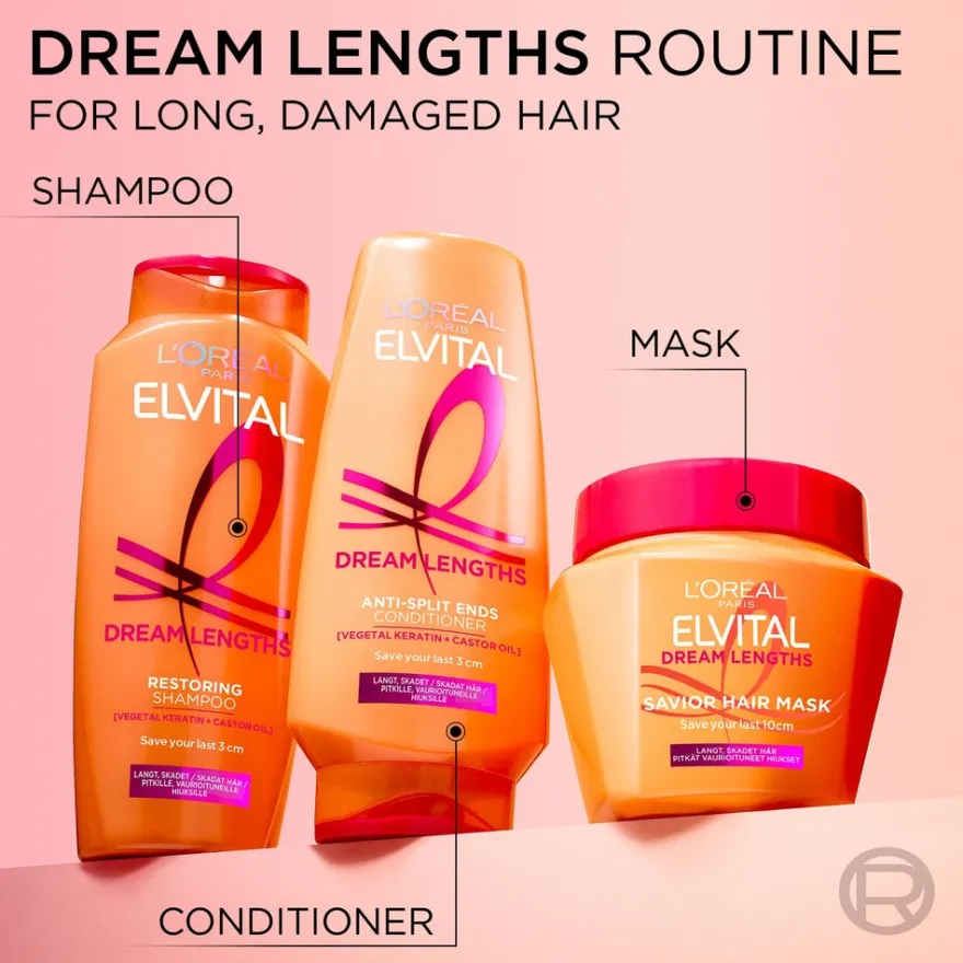 L'Oréal Paris Elvital Dream Length Savior Mask hiusnaamio pitkille, vaurioituneille hiuksille 300ml