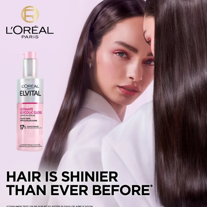 L'Oréal Paris Elvital Glycolic Gloss hiuksiin jätettävä seerumi kiillottomille hiuksille 150ml