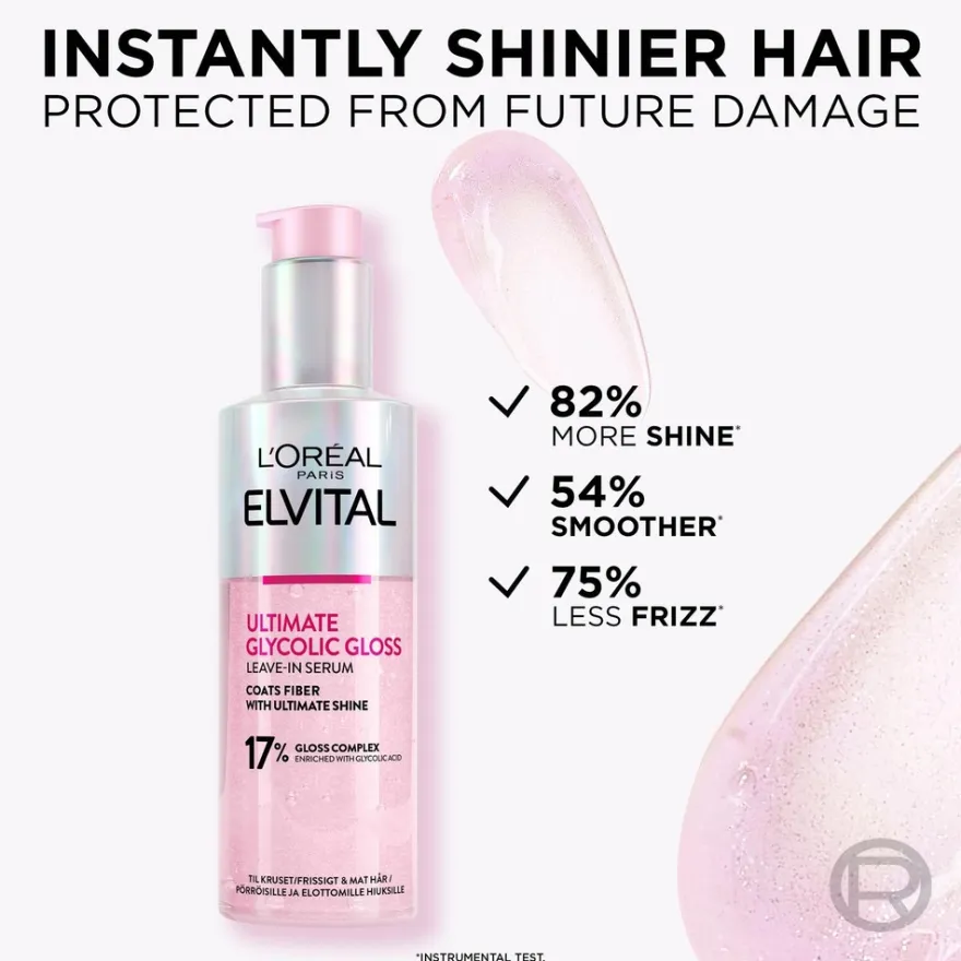 L'Oréal Paris Elvital Glycolic Gloss hiuksiin jätettävä seerumi kiillottomille hiuksille 150ml