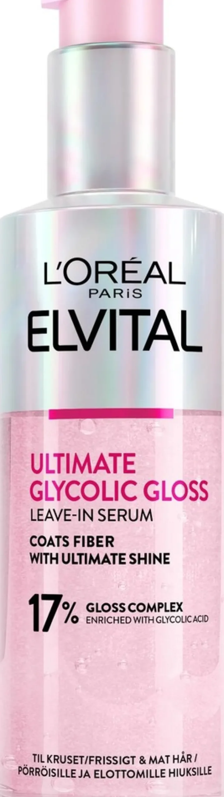 L'Oréal Paris Elvital Glycolic Gloss hiuksiin jätettävä seerumi kiillottomille hiuksille 150ml