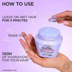L'Oréal Paris Elvital Hyaluron Plump hiusnaamio kosteutta kaipaaville hiuksille 300ml
