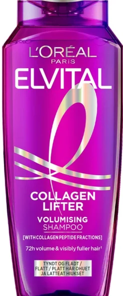 L'Oréal Paris Elvital 250ml Collagen Lifter Shampoo ohuille ja latteille hiuksille