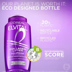 L'Oréal Paris Elvital 250ml Collagen Lifter Shampoo ohuille ja latteille hiuksille