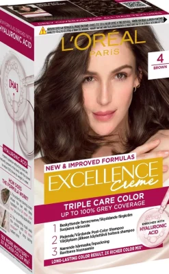 L'Oréal Paris Excellence Creme 4 Brown Tummanruskea kestoväri 1kpl