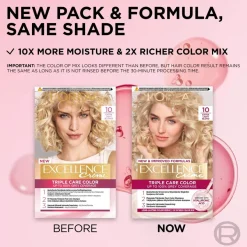 L'Oréal Paris Excellence Creme 10 Extra Light Blonde Kirkas Vaalea kestoväri 1kpl