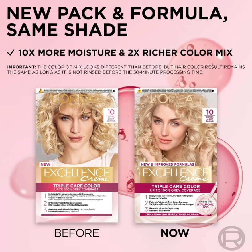 L'Oréal Paris Excellence Creme 10 Extra Light Blonde Kirkas Vaalea kestoväri 1kpl