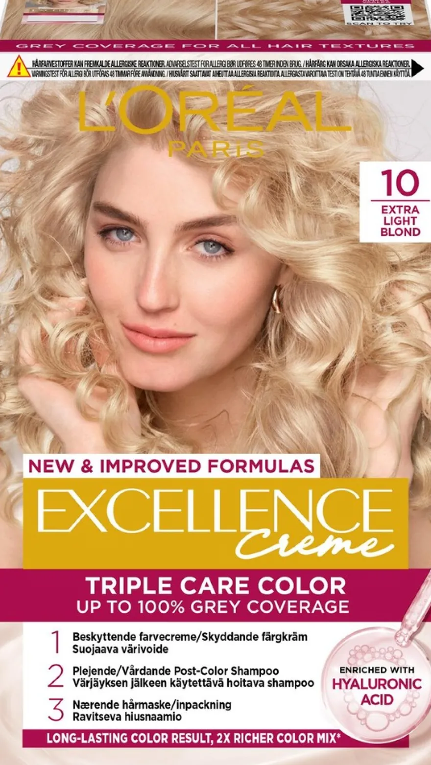 L'Oréal Paris Excellence Creme 10 Extra Light Blonde Kirkas Vaalea kestoväri 1kpl
