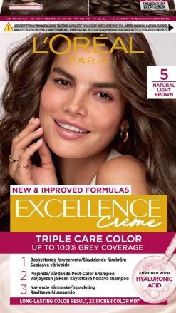 L'Oréal Paris Excellence Creme 5 Natural Light Brown Ruskea kestoväri 1kpl