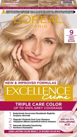 L'Oréal Paris Excellence Creme 9 Very Light Blonde Vaalea kestoväri 1kpl