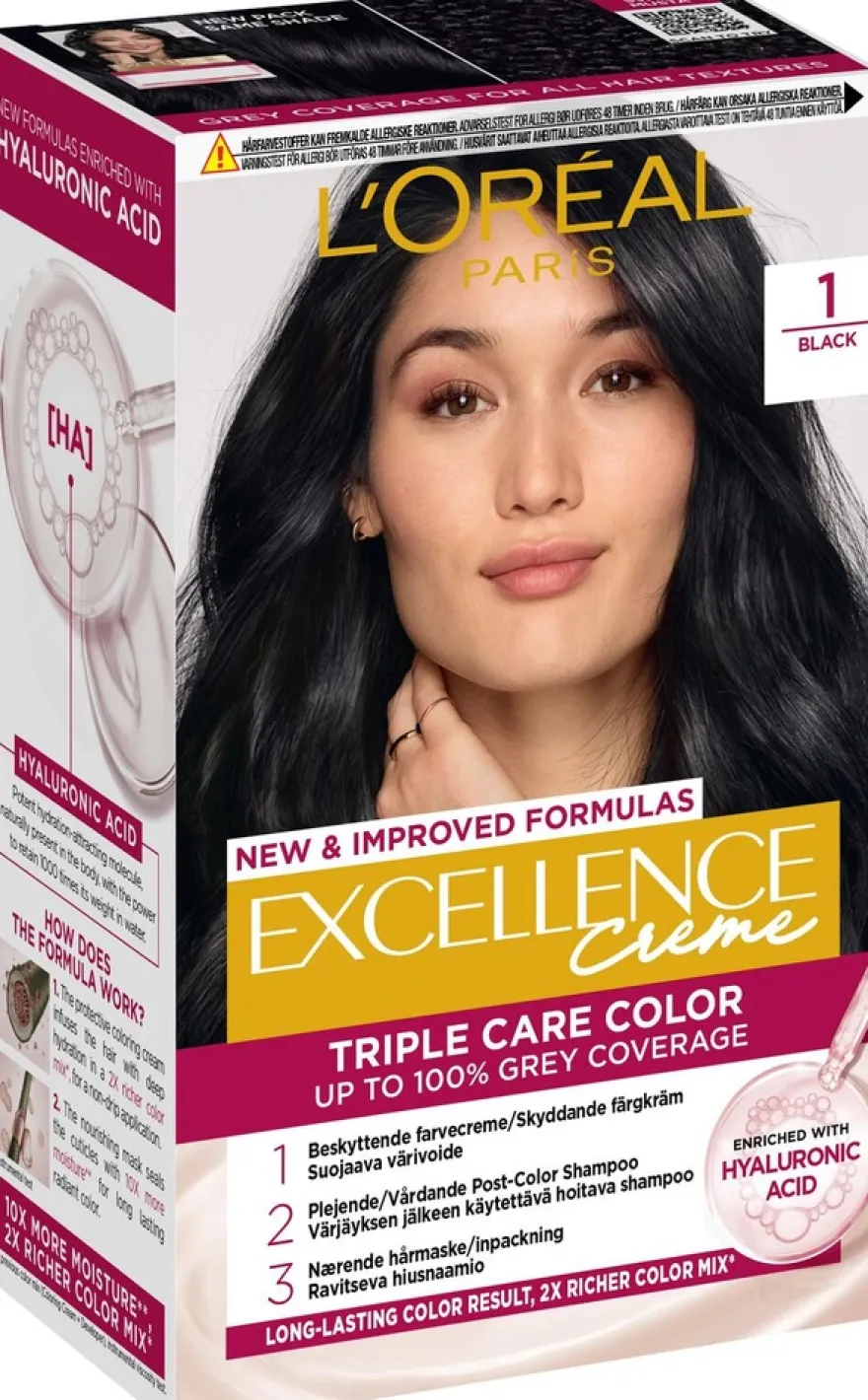 L'Oréal Paris Excellence Creme 1 Black Musta kestoväri 1kpl
